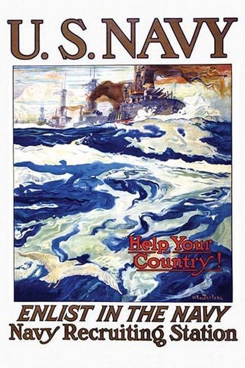 U.S. Navy - Help your country! Enlist in the Navy by Henry Reuterdahl - Art Print