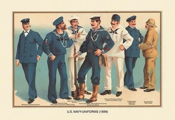 U.S. Navy Uniforms 1899 #2 by Werner - Art Print