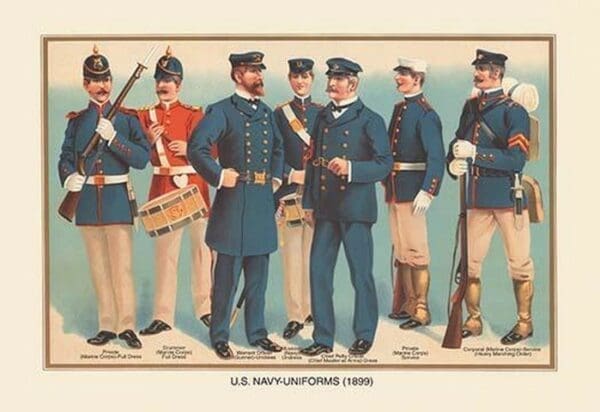 U.S. Navy Uniforms 1899 #3 by Werner - Art Print