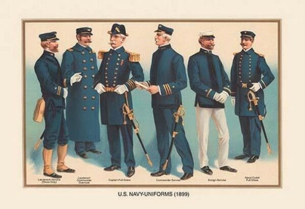 U.S. Navy Uniforms 1899 by Werner - Art Print