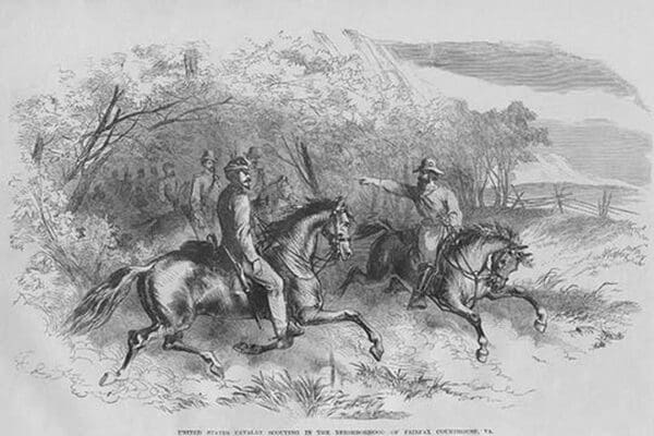 US Cavalry Reconnaissance by Frank Leslie - Art Print