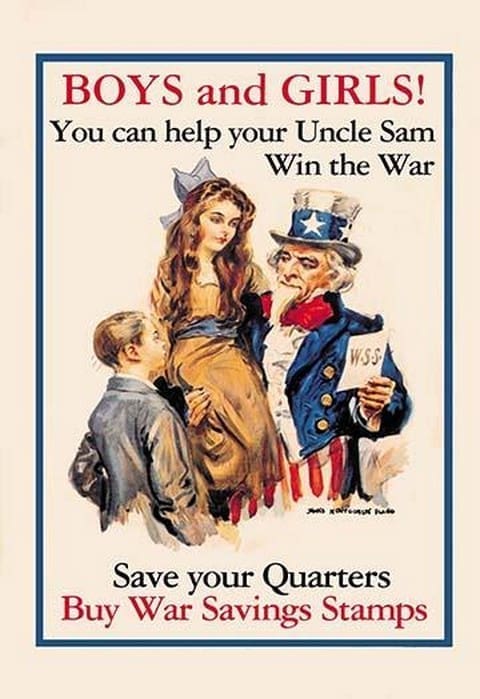 Uncle Sam - Boys and Girls! by James Montgomery Flagg - Art Print