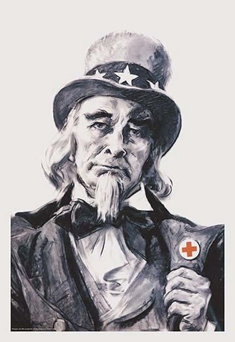 Uncle Sam for the Red Cross by James Montgomery Flagg - Art Print