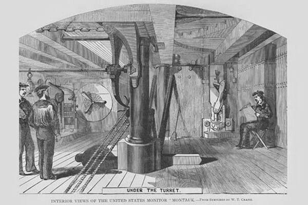 Under the Turret of the Monitor 'Montauk' by Frank Leslie - Art Print