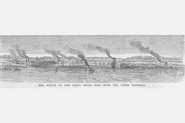 Union Flotilla at the Mouth of Yazoo River by Frank Leslie - Art Print