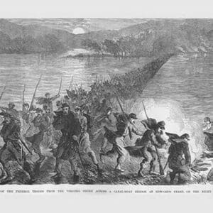 Union Retreat across Edward's Ferry by Frank Leslie - Art Print