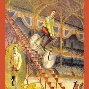 Upon an Ordinary Bicycle A Sheer Descent: Adam Forepaugh and Sells Brothers' Shows - Art Print