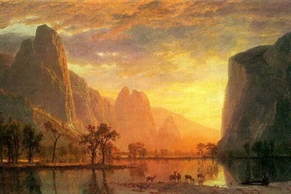 Valley in Yosemite by Albert Bierstadt - Art Print