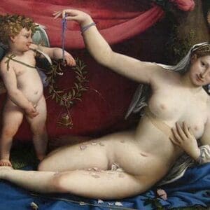 Venus & Cupid by Lorenzo Lotto - Art Print