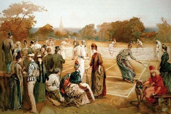 Victorian Tennis Match - Art Print