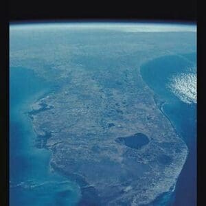 View of Florida Peninsula From Space by NASA - Art Print