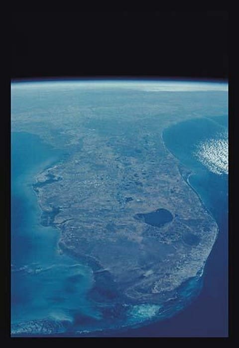 View of Florida Peninsula From Space by NASA - Art Print