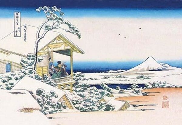 View of Mount Fuji in Winter by Hokusai - Art Print