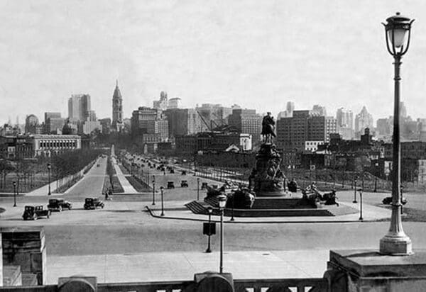 View of Philadelphia From Art Museum Steps by FREE LIBRARY OF PHILADELPHIA - Art Print