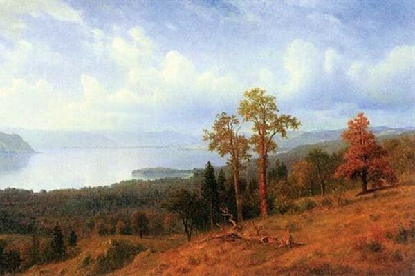 View of the Hudson River Valley by Albert Bierstadt - Art Print