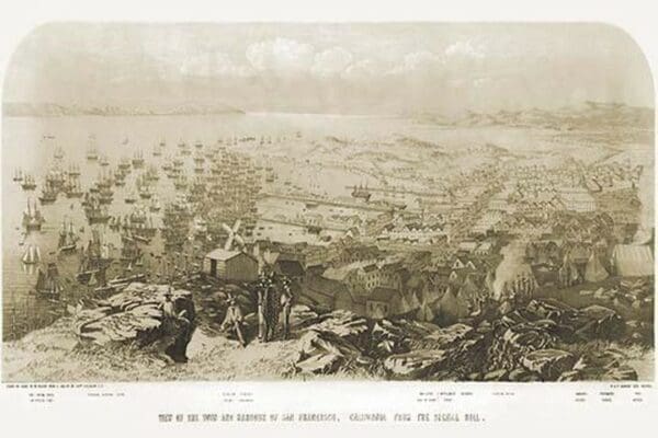 View of the town and harbor of San Francisco