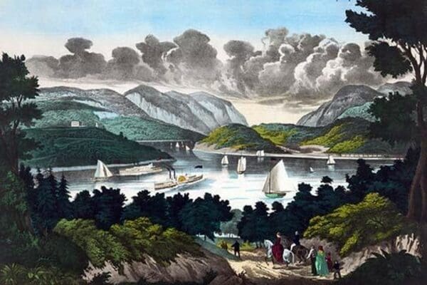 View on the Hudson - West Point by John Walsh & Co - Art Print