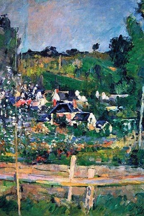 Village Behind the Fence by Paul Cezanne - Art Print