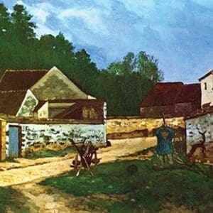 Village Street in Marlotte by Alfred Sisley - Art Print