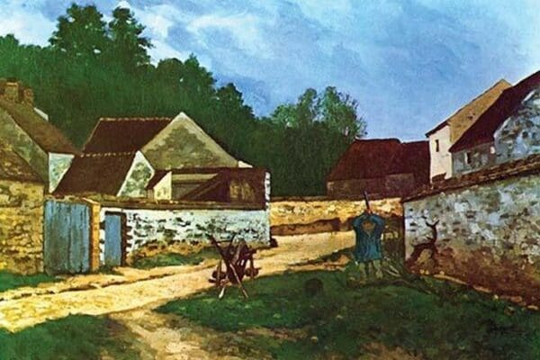 Village Street in Marlotte by Alfred Sisley - Art Print