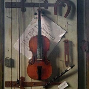 Violin & Music by William Hartnett - Art Print