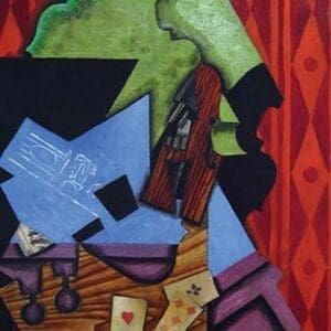 Violin & Playing Cards by Juan Gris - Art Print