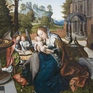 Virgin & Child with Angels by Bernaert Van Oerly - Art Print