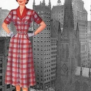 Wall Street Dress 1950 by Sara Pierce - Art Print