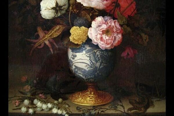 Wan-Li Vase with Flowers by Balthazar Van der Ast - Art Print