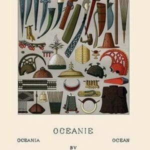 War Gear of Oceania by Auguste Racinet - Art Print