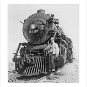 War Information Photographer Jack Delano and Train by Jack Delano - Art Print