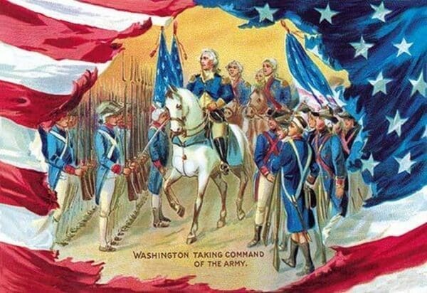 Washington Taking Command of the Army - Art Print