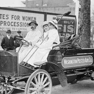 Washington poster Advertising Company Truck Carries Suffragettes - Art Print