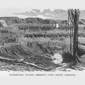 Waterhouse's Battery Before Vicksburg by Frank Leslie - Art Print