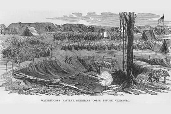 Waterhouse's Battery Before Vicksburg by Frank Leslie - Art Print