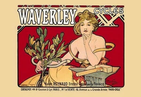 Waverley Cycles by Alphonse Mucha - Art Print