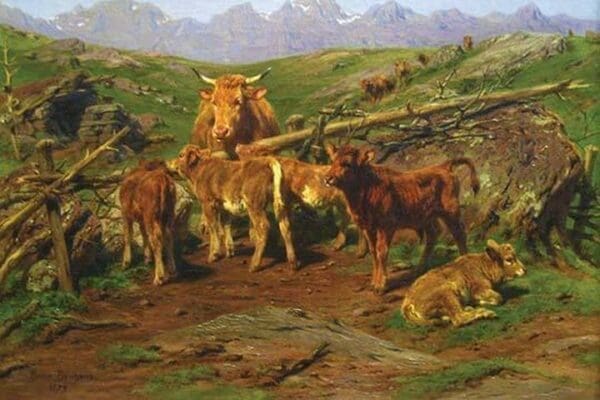 Weaning the Calves by Rosa Bonheur - Art Print