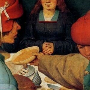 Wedding Banquet - Detail by Pieter the Elder Brueghel #3 - Art Print