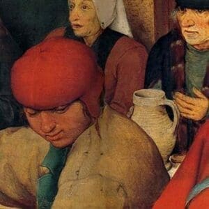 Wedding Banquet - Detail by Pieter the Elder Brueghel #4 - Art Print