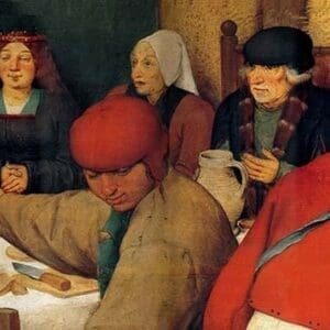 Wedding Banquet - Detail by Pieter the Elder Brueghel #6 - Art Print