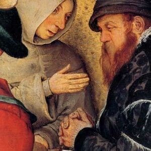 Wedding Banquet - Detail by Pieter the Elder Brueghel #7 - Art Print