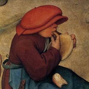 Wedding Banquet - Detail by Pieter the Elder Brueghel - Art Print