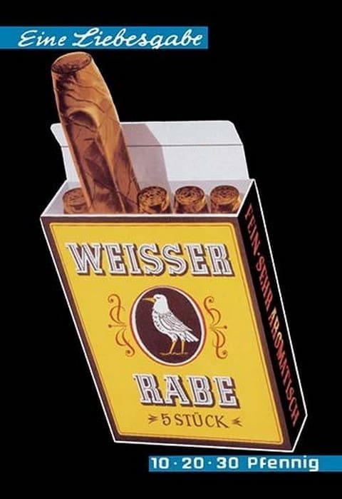 Weisser Rabe Cigars by Hugo Laubi - Art Print