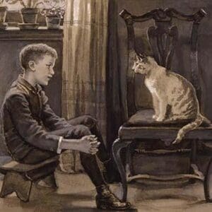 What George asked the cat by Alice Barber Stephens - Art Print