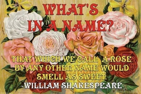 What's in a Name? by William Shakespeare - Art Print