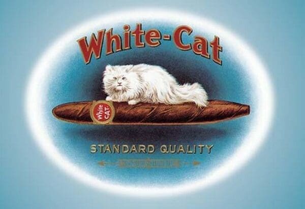 White-Cat Cigars - Art Print