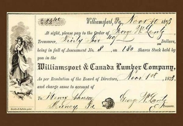 Williamsport & Canada Lumber Company - Art Print