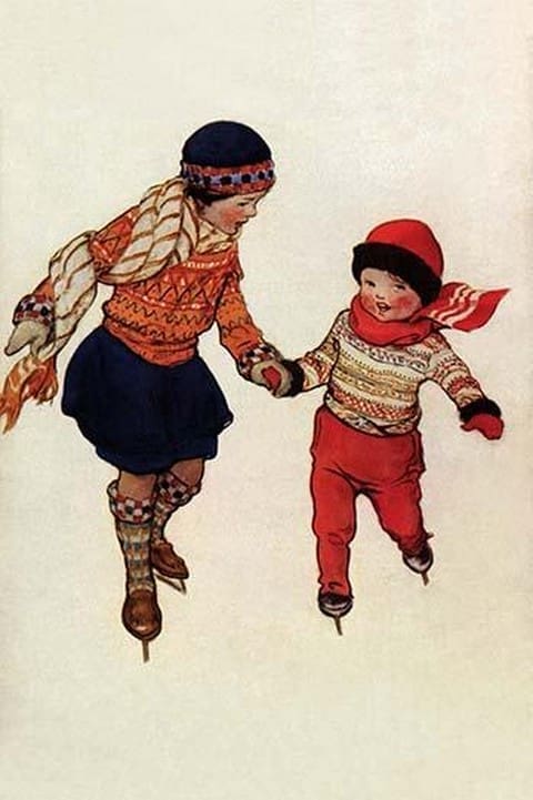 Winter Skates by Jessie Willcox Smith - Art Print