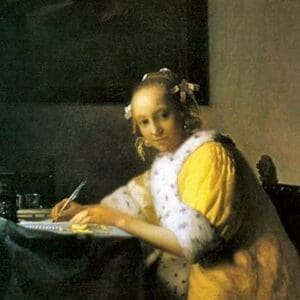 Woman in Yellow by Johannes Vermeer - Art Print