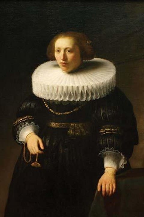 Woman with a Ruff Collar by Rembrandt Van Rijn - Art Print